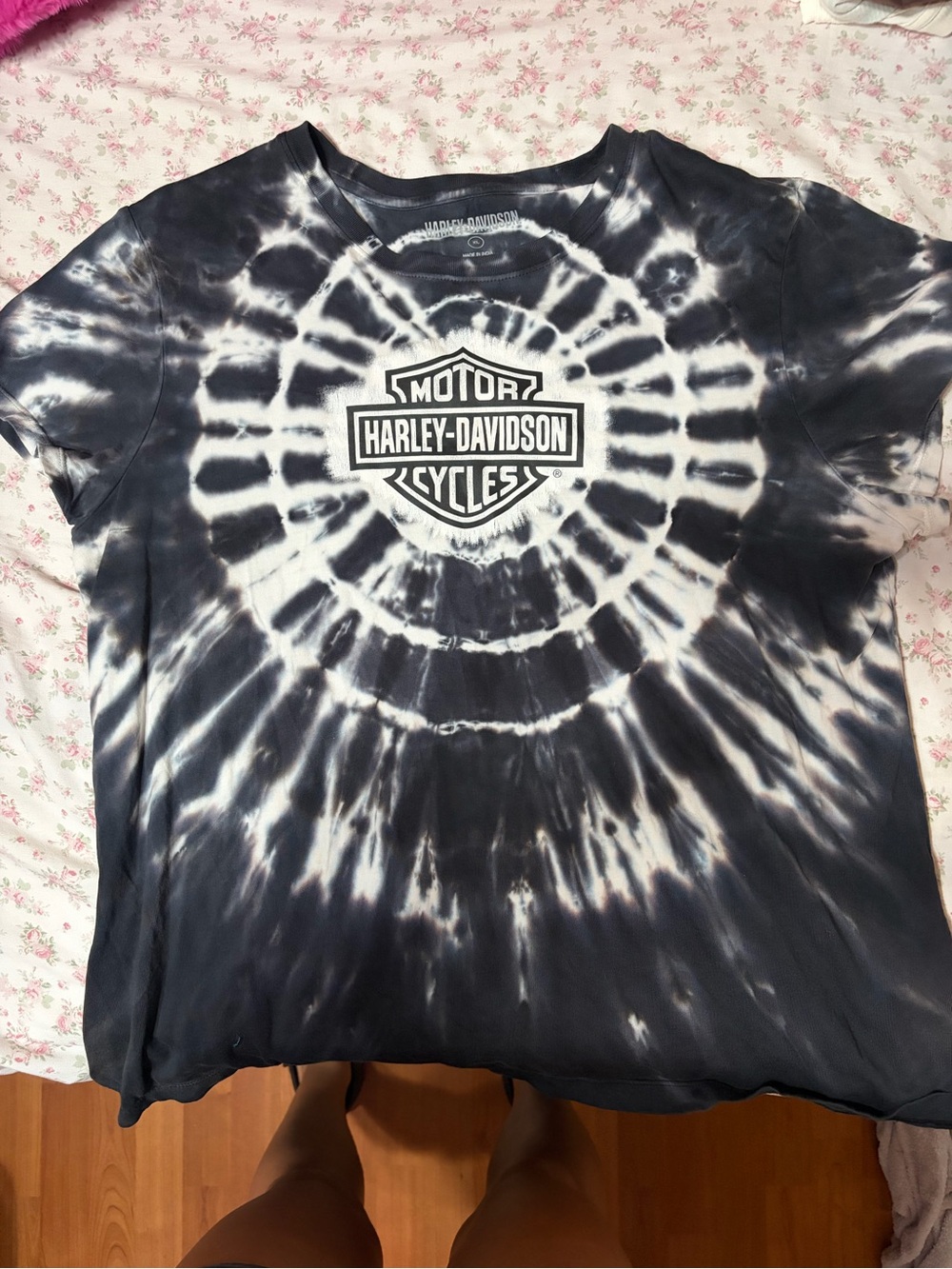 Harley-Davidson Black & White Tie-Dye Logo T-Shirt